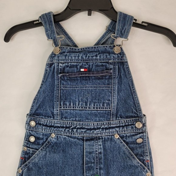 Tommy Hilfiger Kids Boys Vintage 2003 Bib Overalls Size 4 Tommy Jeans Flag - Picture 2 of 12